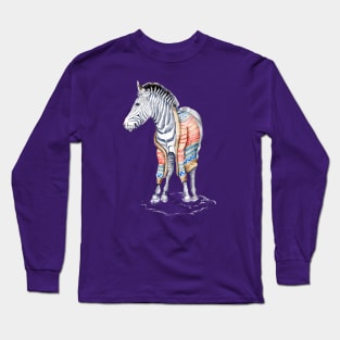 Winter Zebra in Sweater Long Sleeve T-Shirt